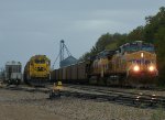 UP 5764 passing tied down BNSF local power